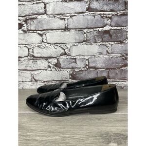 Maraolo Black Patent Leather Slip On Loafers Shoes Women Sz 8M US/39EU